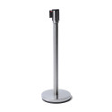 Chrome Barrier Flexi Belt Post Economy With 2,5 m Black Belt