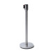 Chrome Barrier Flexi Belt Post Economy With 2,5 m Black Belt