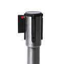 Afzetpaal Flexi Economy Chroom Met 2,5 m Trekband Zwart