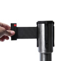 Chrome Barrier Flexi Belt Post Economy With 2,5 m Black Belt