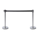Afzetpaal Flexi Economy Chroom Met 2,5 m Trekband Zwart