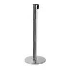 Chrome Barrier Flexi Belt Post With 2,7 m Black Belt