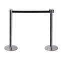 Chrome Barrier Flexi Belt Post With 2,7 m Black Belt