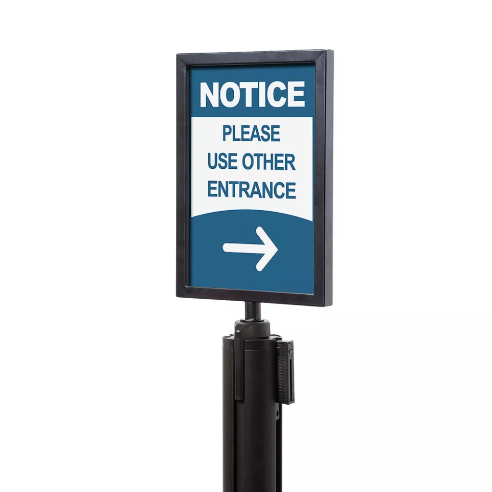 Topbord A4 Voor Afzetpaal Flexi Zwart