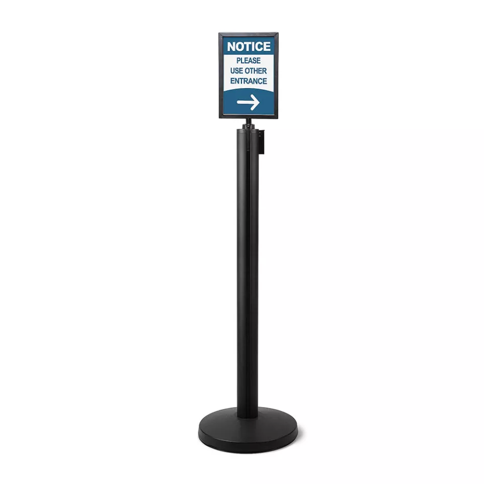 Topbord A4 Voor Afzetpaal Flexi Zwart