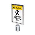 Chrome Barrier Flexi Belt Post Economy Sign Holder A4