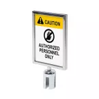 Chrome Barrier Flexi Belt Post Economy Sign Holder A4