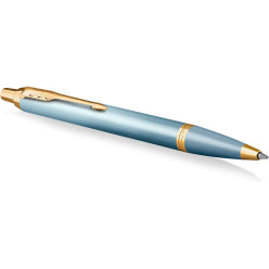 Stylo Bille Parker Jotter Édition Spéciale Miami – Turquoise, Finition Chrome, Pointe Moyenne, Encre Bleue – Coffret Cadeau Géométrique