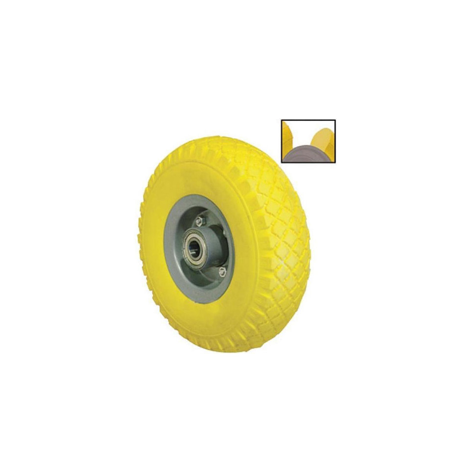 Roue De Brouette Increvable Oxeo - Jante Métal, Pneu 385x66mm, Axe Soudé 242mm, Charge 150kg