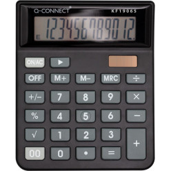 Q-CONNECT bureaurekenmachine KF19065, 12 cijfers, zwart