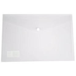 Documentenmap, A3, transparante PP, velcro sluiting, pak van 5 stuks