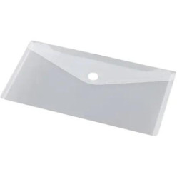 Documentenmap, met velcro sluiting, ft DL 225 x 125 mm, transparant, pak van 10 stuks