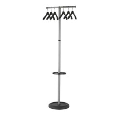 Kapstok vloerstandaard, met 6 zwarte kledinghangers
