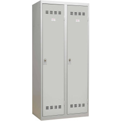 Industriële garderobekast vuile industrie, 2 deuren, ft 180 x 80 cm, grijs