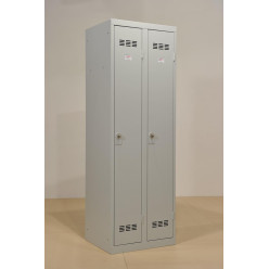 Industriële garderobekast propere industrie, 2 deuren, ft 180 x 60 cm, grijs