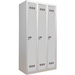 Industriële garderobekast propere industrie, 3 deuren, ft 180 x 90 cm, grijs