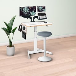 Leitz Ergo Elektrische Thuiswerkplek, set met monitorarm, ophangbord en kruk