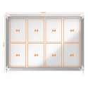 Nobo Premium Plus vitrine intérieure, porte coulissante avec serrure, magnétique, 8 x A4