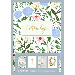 hallmark wenskaarten, beterschap, blister van 8 stuks
