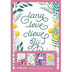 Hallmark greeting cards long life to you Dutch blister pack of 8 pieces