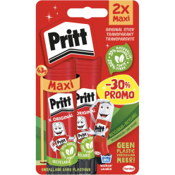 Pritt bâton de colle, 43 g, blister de 2 pièces, remise de 30 %