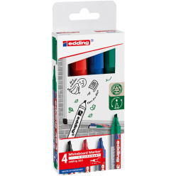 Edding whiteboard marker E-363, geassorteerde kleuren, blister van 4 stuks
