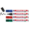 Edding permanent marker 3000, geassorteerde kleuren, blister van 4 stuks