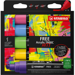 STABILO FREE Acrylic T800C Seaside Set Chisel Tip 4-10mm Pack of 5 Markers