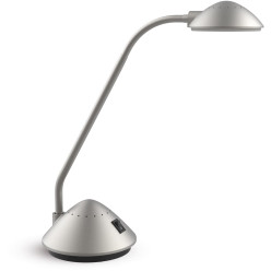 MAULarc bureaulamp, LED, op voet, zilver