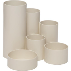 MAULtubo pennenbak, 6 vaks, Ø 15 x 12,5 cm, voor 85% uit gerecycleerd PS, wit