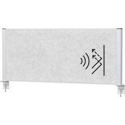 MAULconnecto scheidingswand, ft 120x50 cm, lichtgrijs, frame zilver