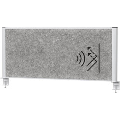 MAULconnecto scheidingswand, ft 120x50 cm, donkergrijs, frame zilver