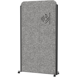 MAULcocoon scheidingswand, ft 100x180 cm, grijs, frame antraciet, mobiel
