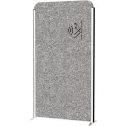 MAULcocoon scheidingswand, ft 100x180 cm, grijs, frame zilver, met voet
