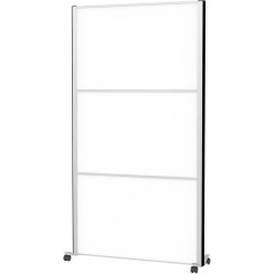 MAULconnecto scheidingswand, 3 x whiteboard, frame zilver, mobiel