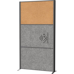 MAULconnecto scheidingswand, 1 x kurk, 2 x donkergrijs, frame antraciet, voet