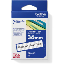 Brother TZe tape voor P-Touch 36 mm, zwart op transparant
