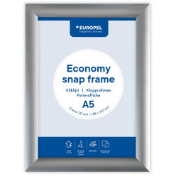 Europel Economy Poster Frame with Clips, 25 mm List, A5 Size, Silver