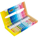 Bic Colours Collector Box 4-kleurenbalpen, medium, klassieke, pastel en fasion inktkleuren, doos van 15 s