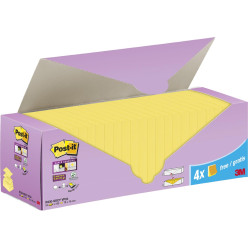 Post-it Super Sticky Z-Notes, 90 Sheets, 76 x 76 mm, Pack of 24, Yellow