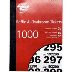 Pukka Raffle and Cloakroom Tickets Numbered 1-1000