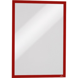 DURAFRAME A4 Self-Adhesive Magnetic Info Frame Red Pack of 5