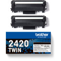 Brother toner, 3.000 pages, OEM TN-2420TWIN, noir, paquet de 2 pièces