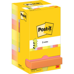 Post-it Super Sticky Z-Notes Neon Assorted Colors 76 x 76 mm 100 Sheets Pack of 12