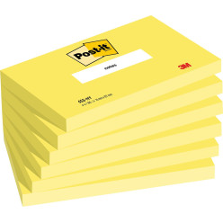 Post-it Notes, 3 in x 5 in, 6 Pads, 100 Sheets per Pad, Neon Yellow