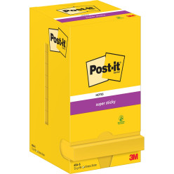 Post-it Super Sticky Notes, 3 x 3 in, Neon Yellow, 90 Sheets per Pad, 12 Pads per Pack