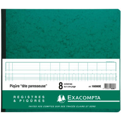 Exacompta Register 27 x 32 cm 8 Columns Per Page 28 Lines 80 Pages