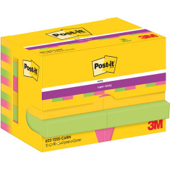 Post-it Super Sticky Notes, Carnival Collection, 1.9 x 1.9 in, 90 Sheets per Pad, 12 Pads per Pack