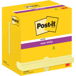 Post-it Super Sticky Notes, 3 x 5 in, Canary Yellow, 90 Sheets per Pad, Pack of 12 Pads