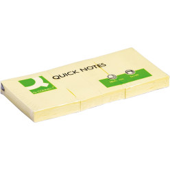 Q-Connect Quick Notes 38 x 51 mm Yellow Pack of 3 Pads 100 Sheets per Pad